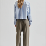 Second Female Baulo Cropped Shirt - Cashmere Blue