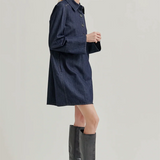 Second Female Dera Denim Tunic Dress - Dark Blue Denim