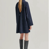 Second Female Dera Denim Tunic Dress - Dark Blue Denim
