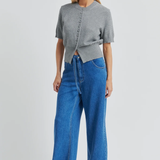 Second Female Etna Knit SS Cardigan - Light Grey Melange