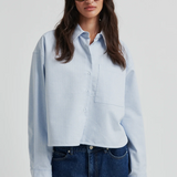 Second Female Joza Cropped Shirt - Light Blue Denim