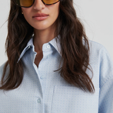 Second Female Joza Cropped Shirt - Light Blue Denim