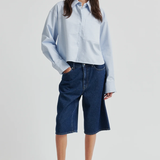 Second Female Joza Cropped Shirt - Light Blue Denim