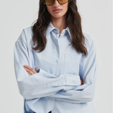 Second Female Joza Cropped Shirt - Light Blue Denim