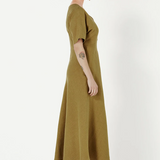 Shjark Evie Dress - Chartueuse Linen
