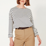 Shjark Olsen Tee - Navy/Ivory Stripe
