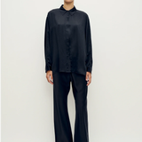 Silk Laundry Bias Cut Pants - Black
