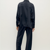 Silk Laundry Bias Cut Pants - Black
