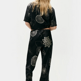 Silk Laundry Bias Cut Pants - Fibonacci Black