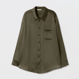 Silk Laundry Boyfriend Shirt 2.0 - Pine