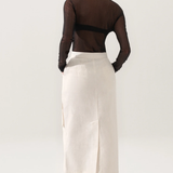 Silk Laundry Canvas Cargo Skirt - Natural