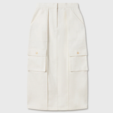 Silk Laundry Canvas Cargo Skirt - Natural