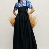 Silk Laundry Cotton Silk Tulip Dress - Black