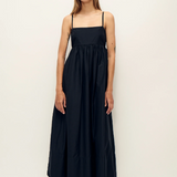 Silk Laundry Cotton Silk Tulip Dress - Black