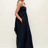 Silk Laundry Cotton Silk Tulip Dress - Black