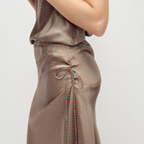 Silk Laundry Deco Skirt - Micro Plaid