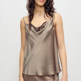 Silk Laundry Drape Cami - Micro Plaid