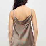 Silk Laundry Drape Cami - Micro Plaid