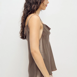 Silk Laundry Drape Cami - Micro Plaid