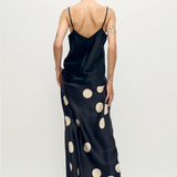 Silk Laundry Long Bias Cut Skirt - Large Polka Dot