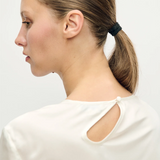 Silk Laundry Long Sleeve Bias Top - White