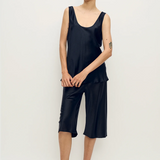 Silk Laundry Scoop Neck Tank - Black