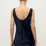 Silk Laundry Scoop Neck Tank - Black