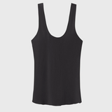 Silk Laundry Scoop Neck Tank - Black