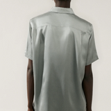 Silk Laundry Short Sleeve Boyfriend Shirt-  Moon