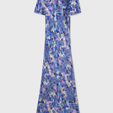 Silk Laundry SS Bias Dress - Cornflower Floral