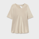 Silk Laundry SS Bias Top - Hazelnut