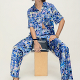 Silk Laundry SS Boyfriend Shirt - Cornflower Floral