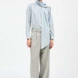 Skall Dalia Bow Shirt - Tiny Blue Stripe