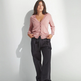 Standard Issue Merino V Neck Cardigan - Coral