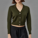 Standard Issue Merino V Neck Cardigan - Smudge