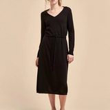 Standard Issue Merino V Neck Slouchy Dress - Black