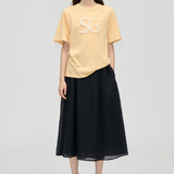 Stine Goya Adjustable Waist Voluminous Midi Skirt - Checkered Organza