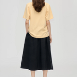 Stine Goya Adjustable Waist Voluminous Midi Skirt - Checkered Organza