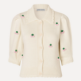 Stine Goya Bubble Knit Polo Cardigan - Vanilla