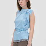 Stine Goya Draped Sleeveless Top - Sky Blue