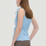 Stine Goya Draped Sleeveless Top - Sky Blue
