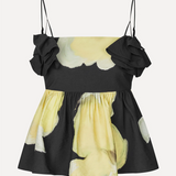 Stine Goya Floral Peplum Top - Yellow Petunias