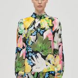 Stine Goya Gathered Long Sleeve Top - Flowers Under The Sun