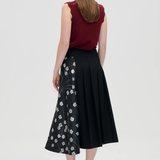 Stine Goya Hybrid Pleated Midi Skirt - Bouquet In Pieces