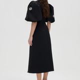 Stine Goya Puff Sleeve Midi Dress - Pearl Of Order