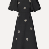 Stine Goya Puff Sleeve Midi Dress - Pearl Of Order