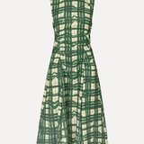 Stine Goya Sleeveless Gathered Midi Dress - Checkered Wave