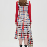 Stine Goya Sleeveless Gathered Midi Dress - Scarlet Grid