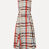 Stine Goya Sleeveless Gathered Midi Dress - Scarlet Grid