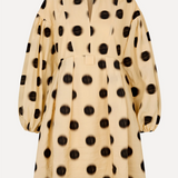 Stine Goya Voluminous Long Sleeves Mini - Dots In Motion